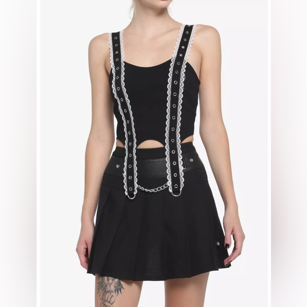 Lace Garters & Grommets Tank Top